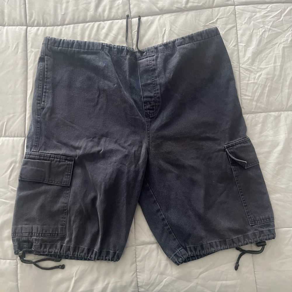 Vintage Y2K Bullhead Navy Blue Cargo Shorts, Preloved, Made in the USA